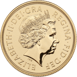 Pre-Owned 2014 UK Prince George's First Birthday Double Sovereign Brilliant Uncirculated Gold Coin