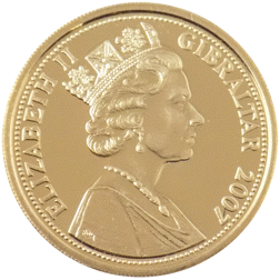 Pre-Owned 2007 Gibraltar Diamond Wedding Sovereign Gold Proof Coin