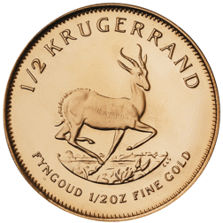 Pre-Owned South African Krugerrand Proof Design 1/2oz Gold Coin - Mixed Dates