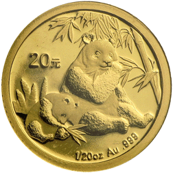 Pre-Owned Chinese Panda 1/20oz Gold Coin - Mixed Dates
