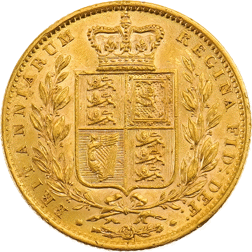 Pre-Owned 1848 London Mint Victorian 'Shield' Full Sovereign Gold Coin