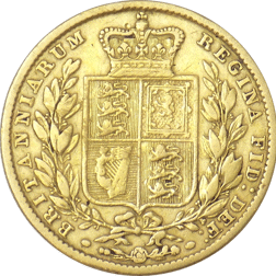 Pre-Owned 1848 London Mint Victorian 'Shield' Full Sovereign Gold Coin