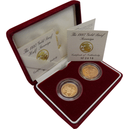Pre-Owned 1997 UK Proof Full & Half Sovereign Gold Coin Set