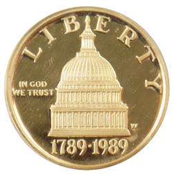Pre-Owned 1989 USA Congress $5 Gold Coin