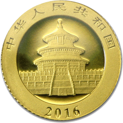 Pre-Owned 2016 Chinese Panda 1g Gold Coin
