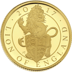 Pre-Owned 2017 UK Queen’s Beasts The Lion 1/4oz Proof Gold Coin
