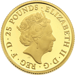 Pre-Owned 2017 UK Queen’s Beasts The Lion 1/4oz Proof Gold Coin