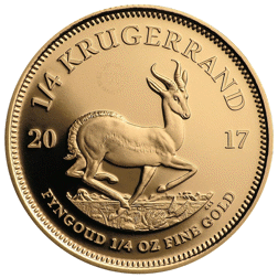 Pre-Owned 2017 50th Anniversary South African Krugerrand 1/4oz Proof Gold Coin
