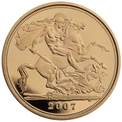 Pre-Owned 2007 UK Proof Design Half Sovereign Gold Coin