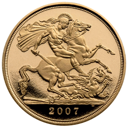 Pre-Owned 2007 UK Double Sovereign Proof Design Gold Coin