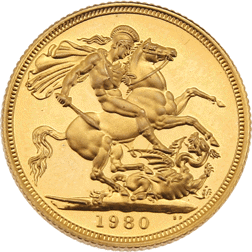 Pre-Owned UK 1980 Sovereign Proof Design Gold Coin