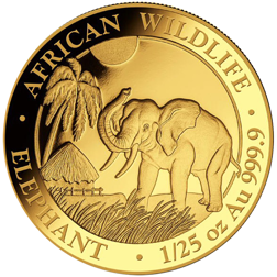 Pre-Owned Somalian Elephant 1/25oz Gold Coin - Mixed Dates