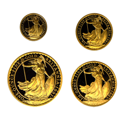 Pre-Owned 1991 UK Proof Britannia Gold 4-Coin Set