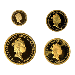 Pre-Owned 1991 UK Proof Britannia Gold 4-Coin Set