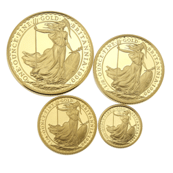 Pre-Owned 1999 UK Proof Britannia Gold 4-Coin Set
