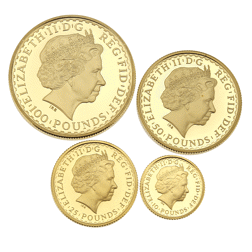 Pre-Owned 1999 UK Proof Britannia Gold 4-Coin Set