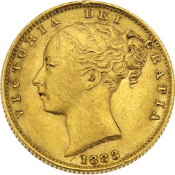 Pre-Owned 1883 Sydney Mint Victorian 'Shield' Full Sovereign Gold Coin