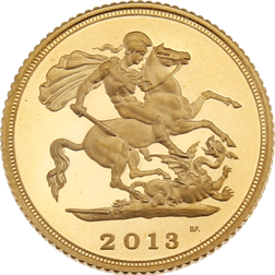 Pre-Owned 2013 UK Proof Half Sovereign Gold Coin