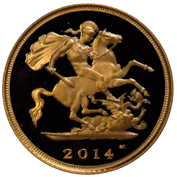 Pre-Owned 2014 UK Proof Half Sovereign Gold Coin