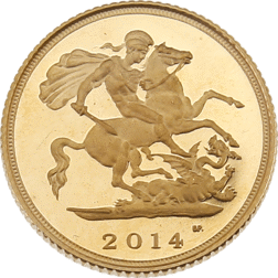 Pre-Owned 2014 UK Proof Half Sovereign Gold Coin