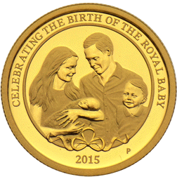 Pre-Owned 2015 Australian Birth Of The Royal Baby 1/4oz Gold Coin