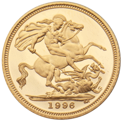 Pre-Owned 1996 UK Proof Design Half Sovereign Gold Coin