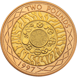 Pre-Owned 1997 UK Proof Design £2 Gold Coin