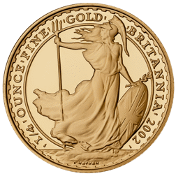Pre-Owned 2002 UK Britannia 1/4oz Proof Gold Coin