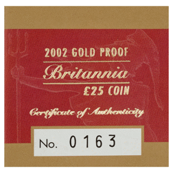 Pre-Owned 2002 UK Britannia 1/4oz Proof Gold Coin