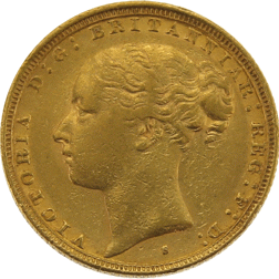 Pre-Owned 1883 Sydney Mint Victoria Young Head Full Sovereign Gold Coin