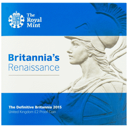 Pre-Owned 2015 UK Definitive Britannia £2 Proof Gold Coin