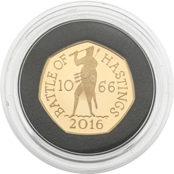 Pre-Owned 2016 Battle of Hastings 50p Proof Gold Coin