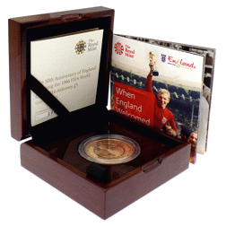 Pre-Owned 2016 UK 50th Anniversary 1966 World Cup Proof £5 Gold Coin
