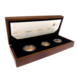 Pre-Owned 2011 UK Sovereign Proof Gold 3-Coin Set
