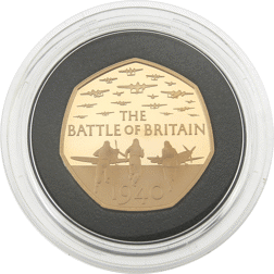 Pre-Owned 2015 UK 75th Anniversary of the Battle of Britain 50p Proof Gold Coin