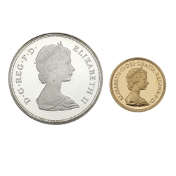 Pre-Owned 1981 UK Royal Marriage Commemorative Proof Gold and Silver 2-Coin Set