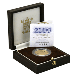 Pre-Owned 2000 UK Britannia 1/4oz Proof Gold Coin