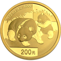 Pre-Owned 2008 Chinese Panda 1/2oz Gold Coin