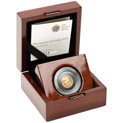 Pre-Owned 2016 UK Quarter Sovereign Proof Gold Coin