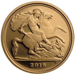 Pre-Owned 2016 UK Quarter Sovereign Proof Gold Coin