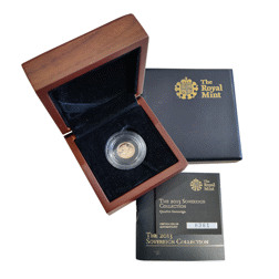 Pre-Owned 2013 UK Quarter Sovereign Proof Gold Coin