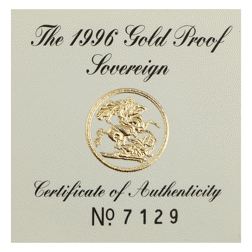 Pre-Owned 1996 UK Full Sovereign Proof Gold Coin