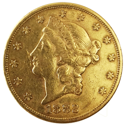 Pre-Owned 1882 USA $20 Double Eagle Gold Coin