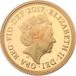 Pre-Owned 2017 UK Quarter Sovereign Proof Gold Coin