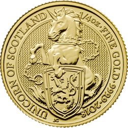 Pre-Owned 2018 UK Queen’s Beasts The Unicorn Of Scotland 1/4oz Gold Coin