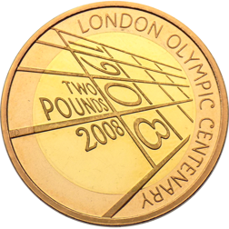 Pre-Owned 2008 UK London Olympic Centenary £2 Proof Design Gold Coin