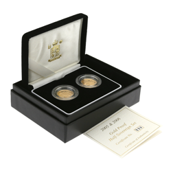 Pre-Owned 2005 2006 UK Half Sovereign Gold Proof 2-Coin Set