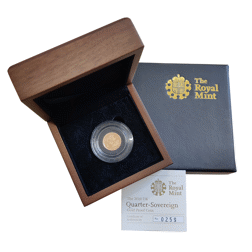 Pre-Owned 2010 UK Quarter Sovereign Proof Gold Coin