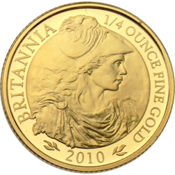 Pre-Owned 2010 UK Britannia 1/4oz Proof Gold Coin