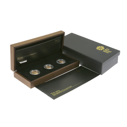 Pre-Owned 2013 UK Full, Half, and Quarter Sovereign Proof Gold 3-Coin Collection